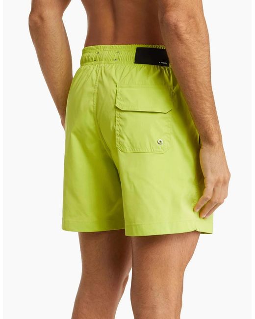 Amiri Yellow Core Logo Swim Shorts Lime