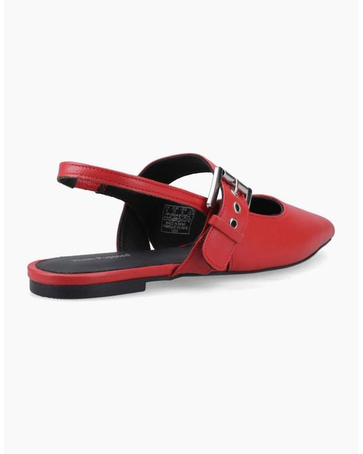 Hush Puppies Red Diya Buckle Mary Jane Shoes