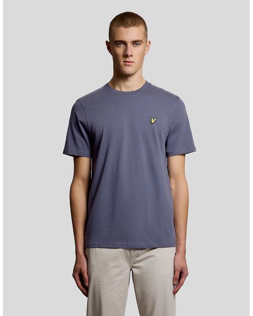 Lyle & Scott Blue Cotton Crew Neck T-Shirt for men