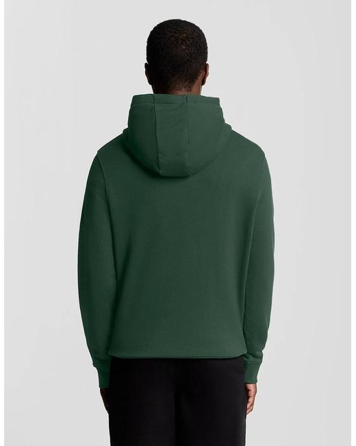 Lyle & Scott Green Loopback Cotton Hoodie for men