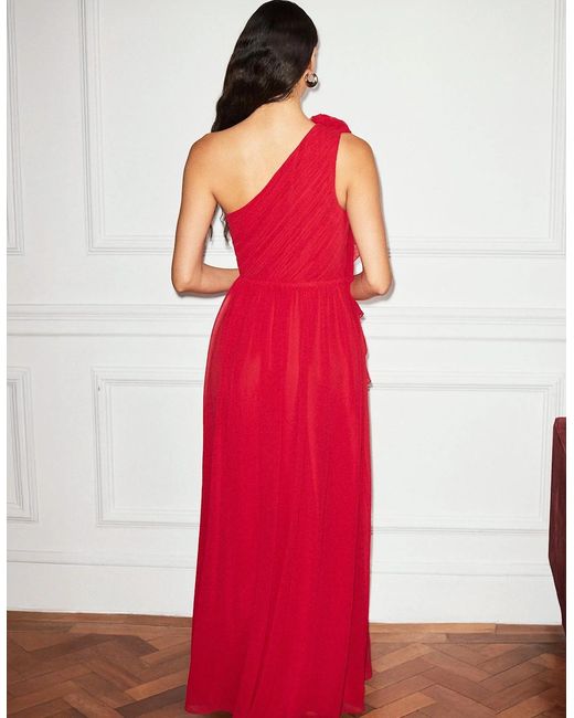 Ro&zo Red Isla Corsage One Shoulder Dress