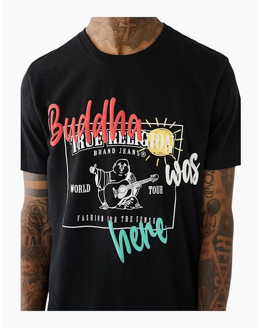 True Religion Black 108017 T Shirts Crew Neck Tee for men