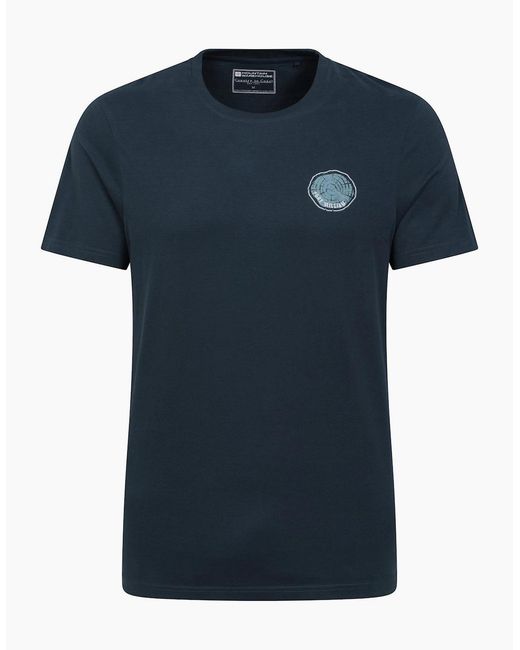 Mountain Warehouse Blue Fort William Tree Ring Organic T-Shirt for men