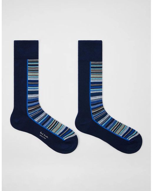 Paul Smith Blue Half Signature Socks 47 for men
