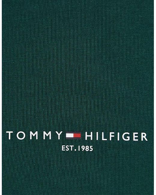 Tommy Hilfiger Green 32584 T Shirts Tipped Logo Slim Fit Crew Neck Cotton Tee New for men