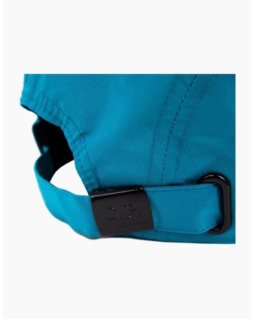 C P Company Blue Chrome Patch Logo 5 Panel Cap 825 for men