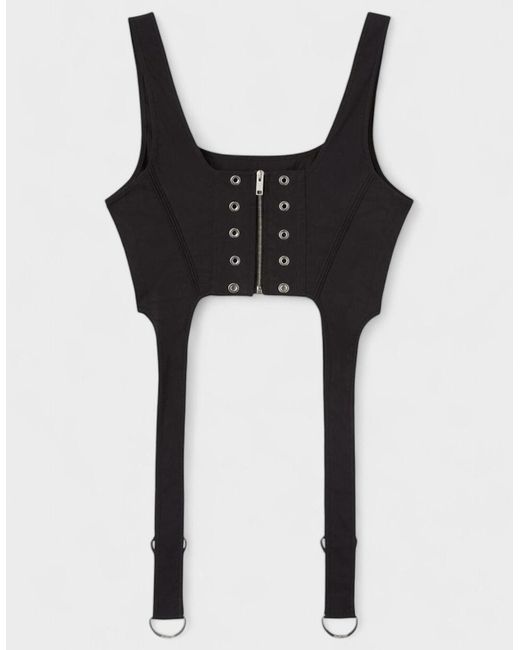 Ambush Black Corset Crop Top