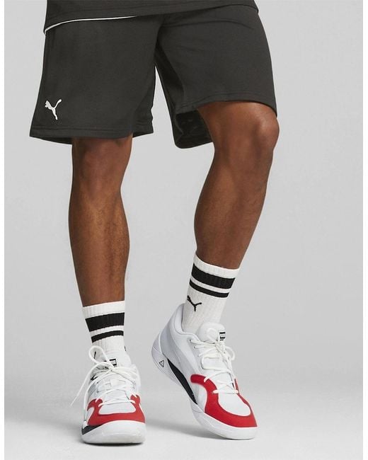 PUMA Black Hoops Team Practice Basketball Shorts for men