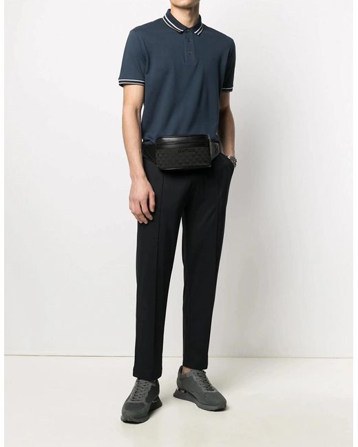 Emporio Armani Black Branded Belt Bag for men