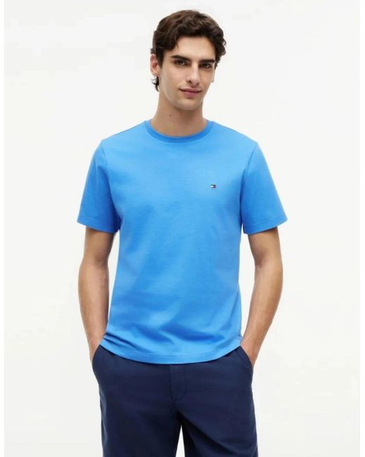 Tommy Hilfiger Blue Flag Embroidery Crew Neck T-Shirt C30 Spell for men