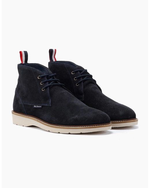 Ben Sherman Blue Hampton Suede Boots for men