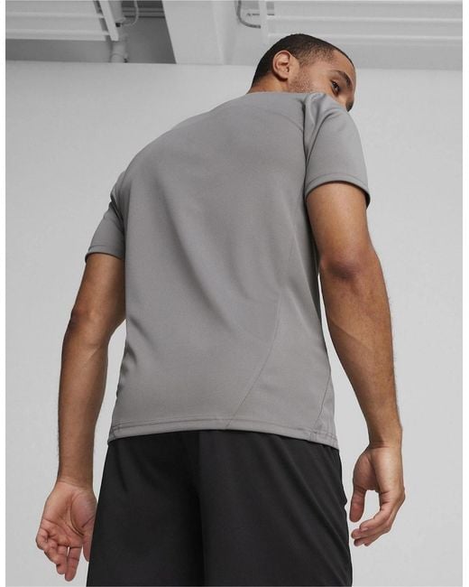 PUMA Gray Teamfinal Training Short Sleeve Performance T-Shirt for men