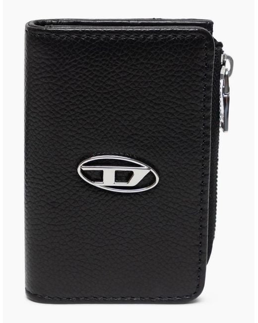 DIESEL Black L Zip Keyring for men