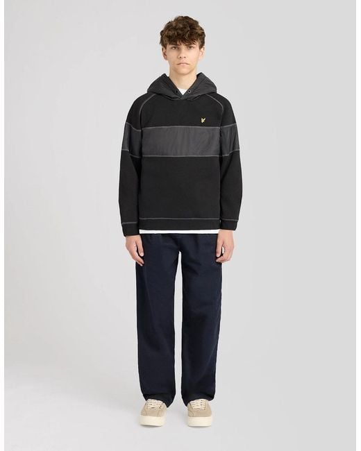 Lyle & Scott Black Contrast Panel Hoodie for men