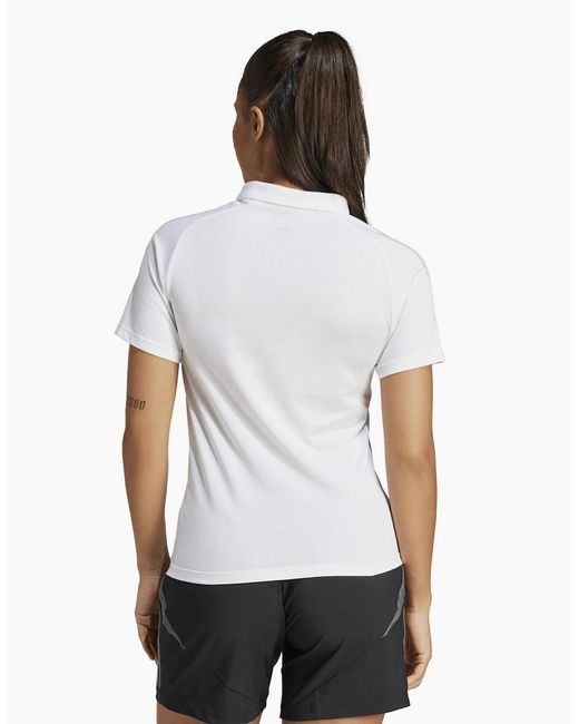 Adidas White Tiro24 Collared Neck Short Sleeve Polo Shirt