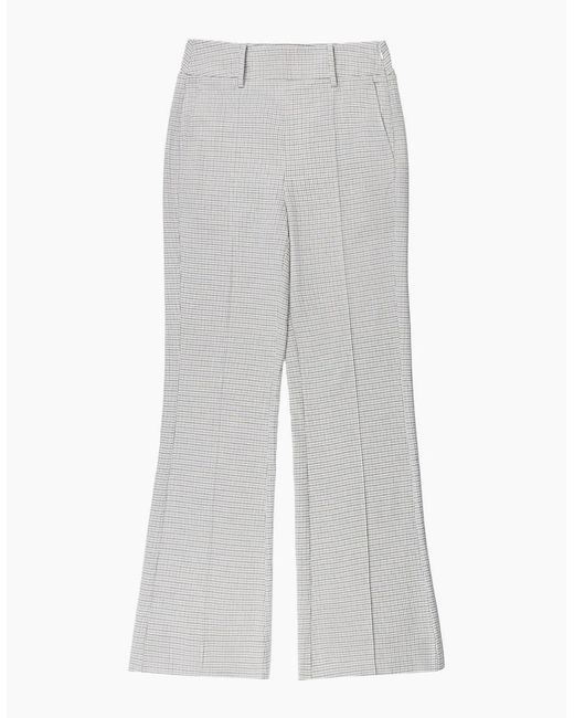 Ro&zo White Petite Neutral Check Flare Trousers