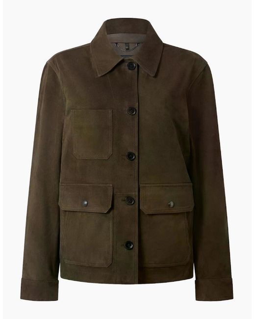 Belstaff Green Trail Suede Jacket Bark for men