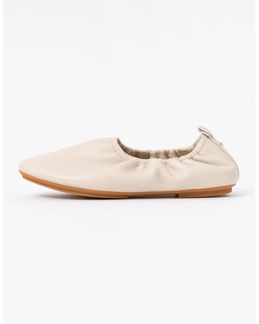 Fitflop White Delicato Poise Leather Ballerina Shoes