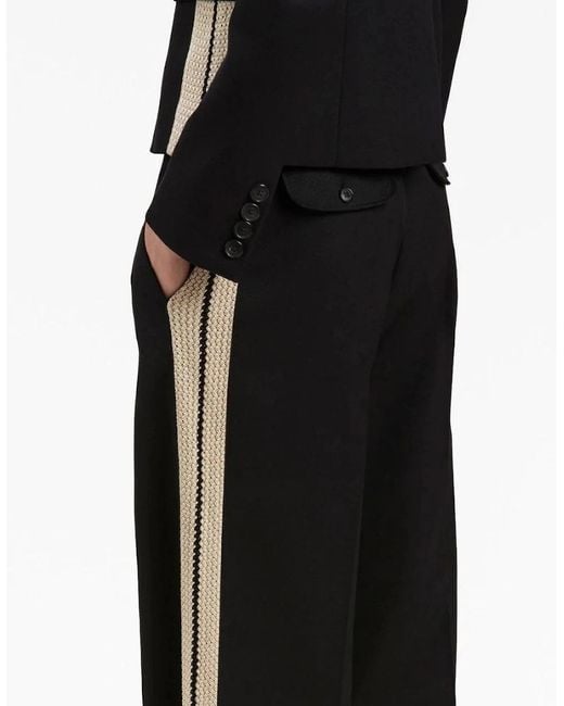 Palm Angels Black Knit Tape Trousers
