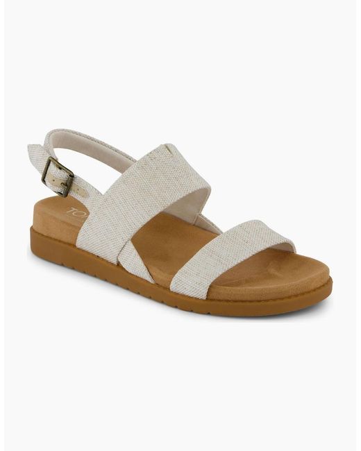 TOMS White Marin Textile Natural Standard Sandals