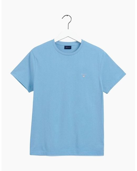 Gant Blue Regular Fit Short Sleeve Shield Logo T-Shirt