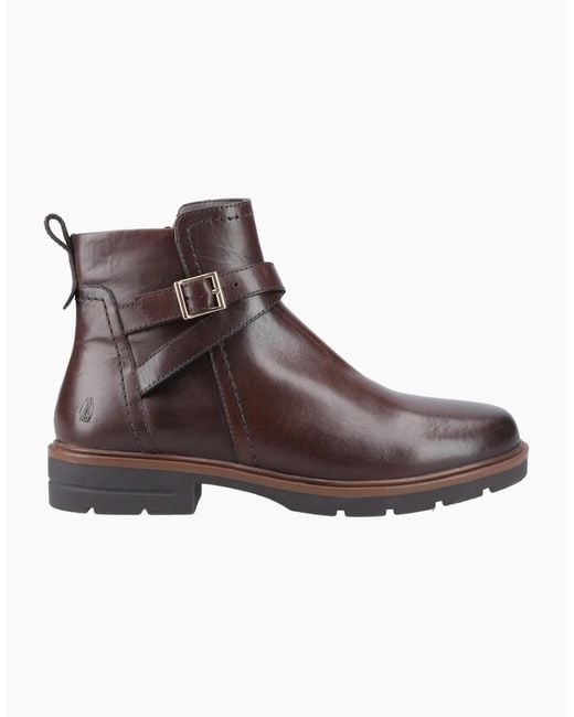 Hush Puppies Brown Tove Buckle Ankle Boots