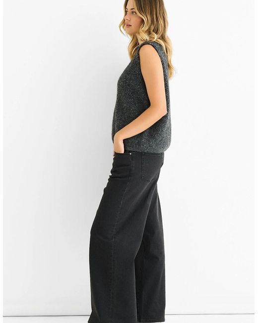 Gini London Gray Sequin Sparkle V Neck Vest Knit Jumper