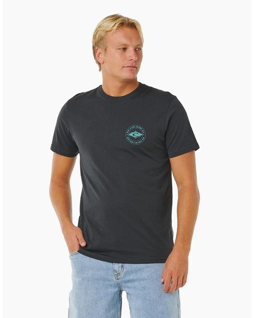 Rip Curl Gray Rip Curl Staple Graphic Short Sleeve T-Shirt for men
