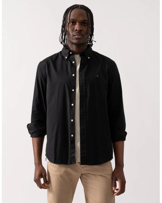 Tommy Hilfiger Black Core Flex Poplin Long Sleeve Shirt for men