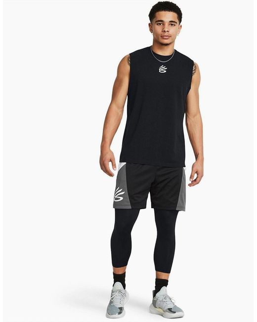 Under Armour Black Curry Solid Compression Fit Shapewear Leggings for men