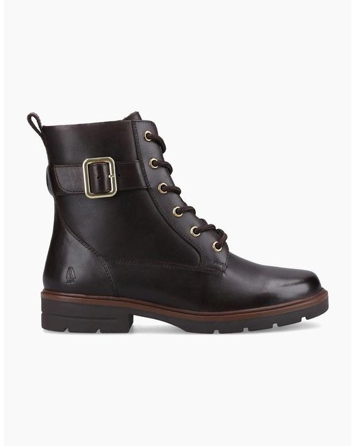 Hush Puppies Black Teagan Biker Leather Boots