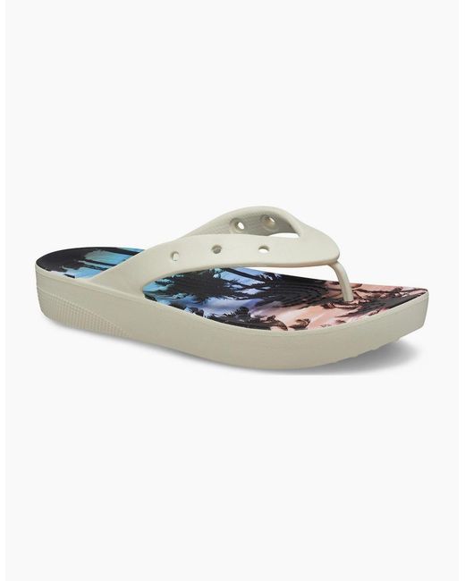 CROCSTM White Classic Summer Nostalgia Platform Flip Flops