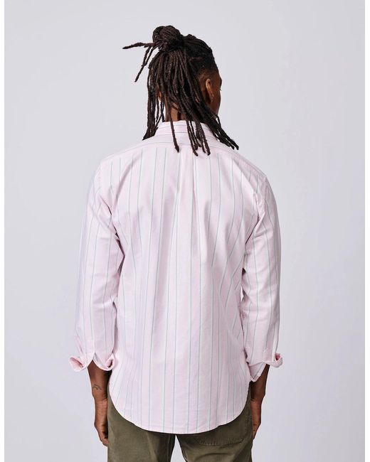 aubi Purple Aldridge Oxford Button Down Shirt for men