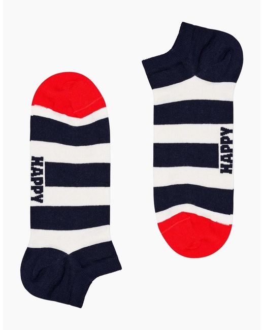 Happy Socks Blue 2-Pack Big Dot Stripe Low Socks