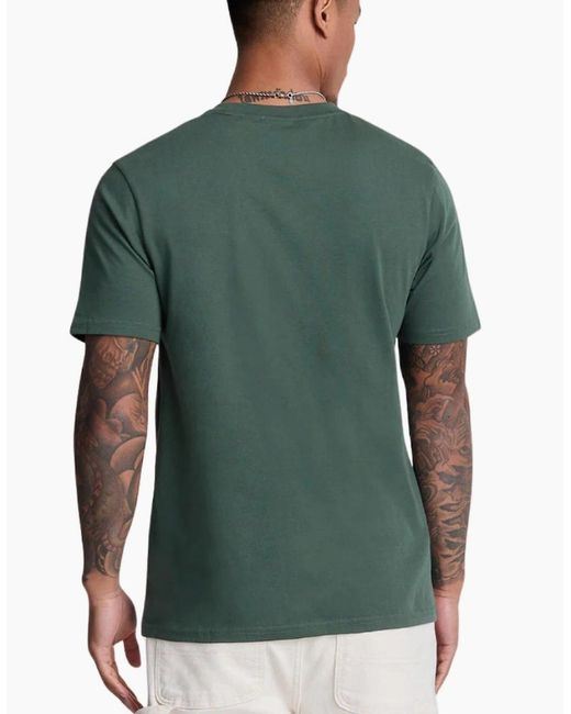 Lyle & Scott Green Lyle & Scott Tonal Pocket Argyle T-Shirt for men
