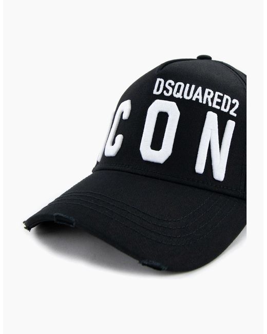 DSquared² Black D2 Icon Cap for men