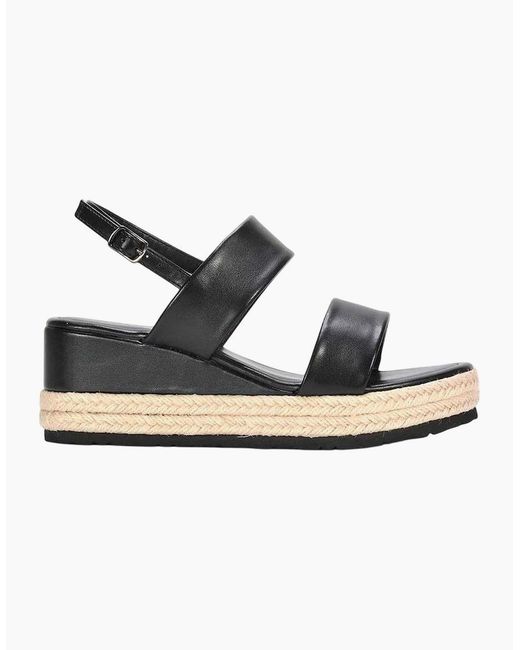 XY London White Ladies Ally Sling Back Low Heel Wedge Sandals