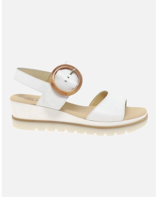 Gabor Metallic Yeo Wedge Mid Heel Sandals