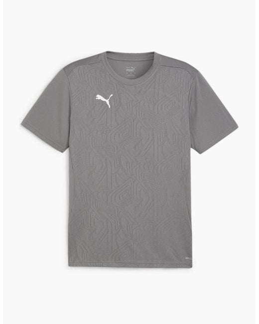 PUMA Gray Teamfinal Training Short Sleeve Performance T-Shirt for men