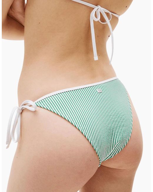 Tommy Hilfiger Blue Seersucker Stripe Bikini Bottoms, Radiant