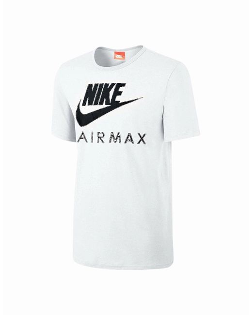 Nike Air Max White T Shirt Short Sleeve Crew Neck Regular Fit Casual Cotton Tee for men