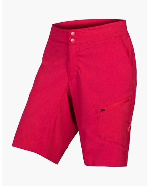 Endura Red Hummvee Lite Shorts (With Liner) Ladies