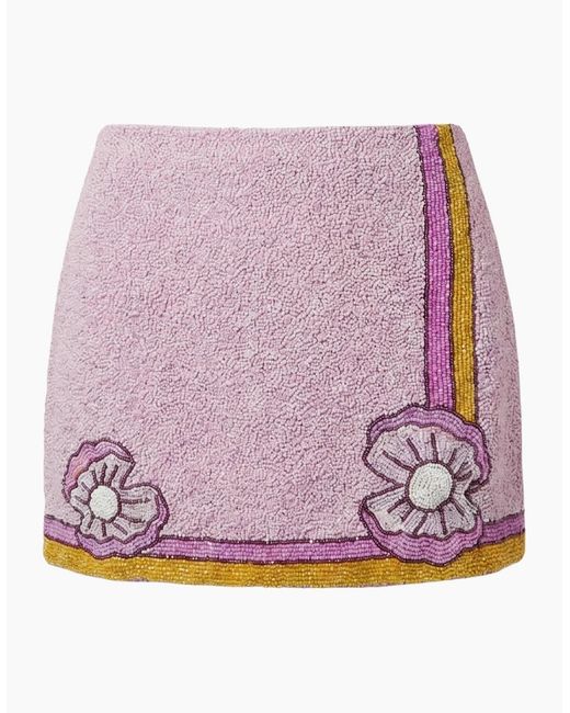 Oceanus Brown Monty Co-Ord Hand Embroidered Bead Skirt