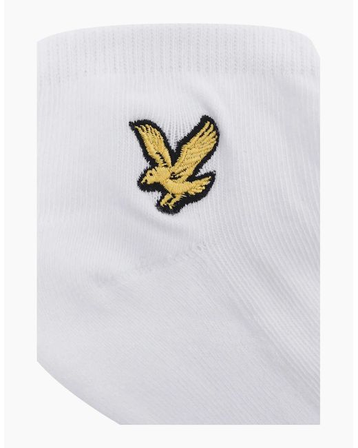 Lyle & Scott White 3-Pack Ross Trainer Socks for men