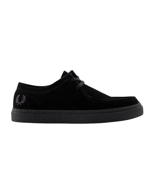 Fred Perry Black Suede Low Dawson Shoes for men