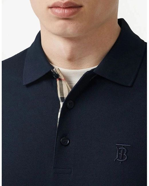 Burberry Blue Monogram Polo Shirt for men