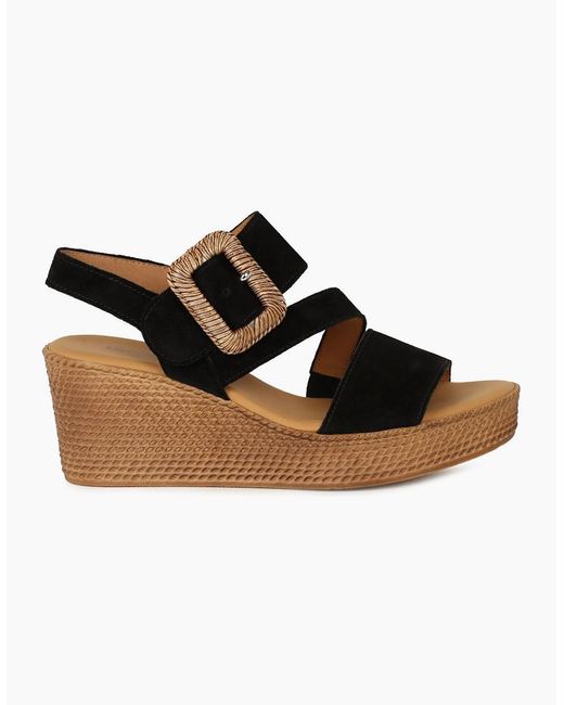 Gabor Black Embrace Wedge Sandal