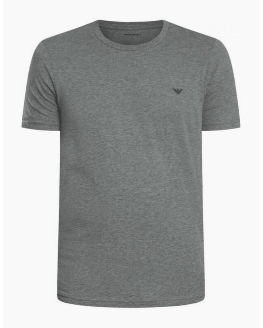 Emporio Armani Gray Cotton 2-Pack Round Neck Eagle Logo/ T-Shirt for men