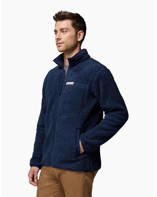 Columbia Blue Rugged Ridge High Pile Full Zip Fleece Jacket for men