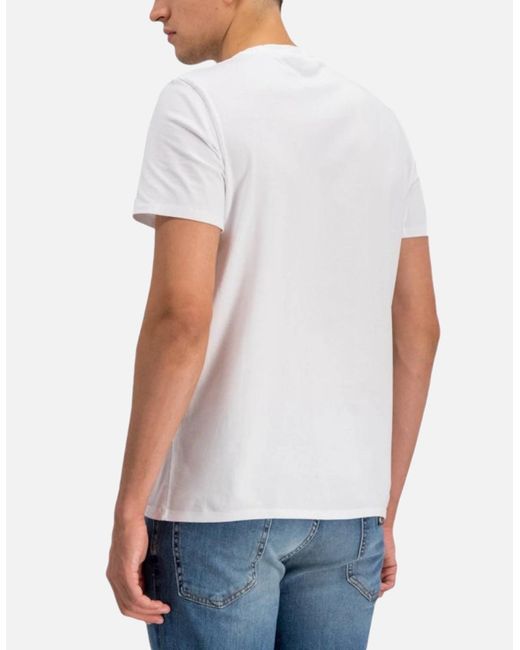 Just Cavalli White S03Gc0549 T-Shirt Tiger Short Sleeve Tops Cotton Tee for men